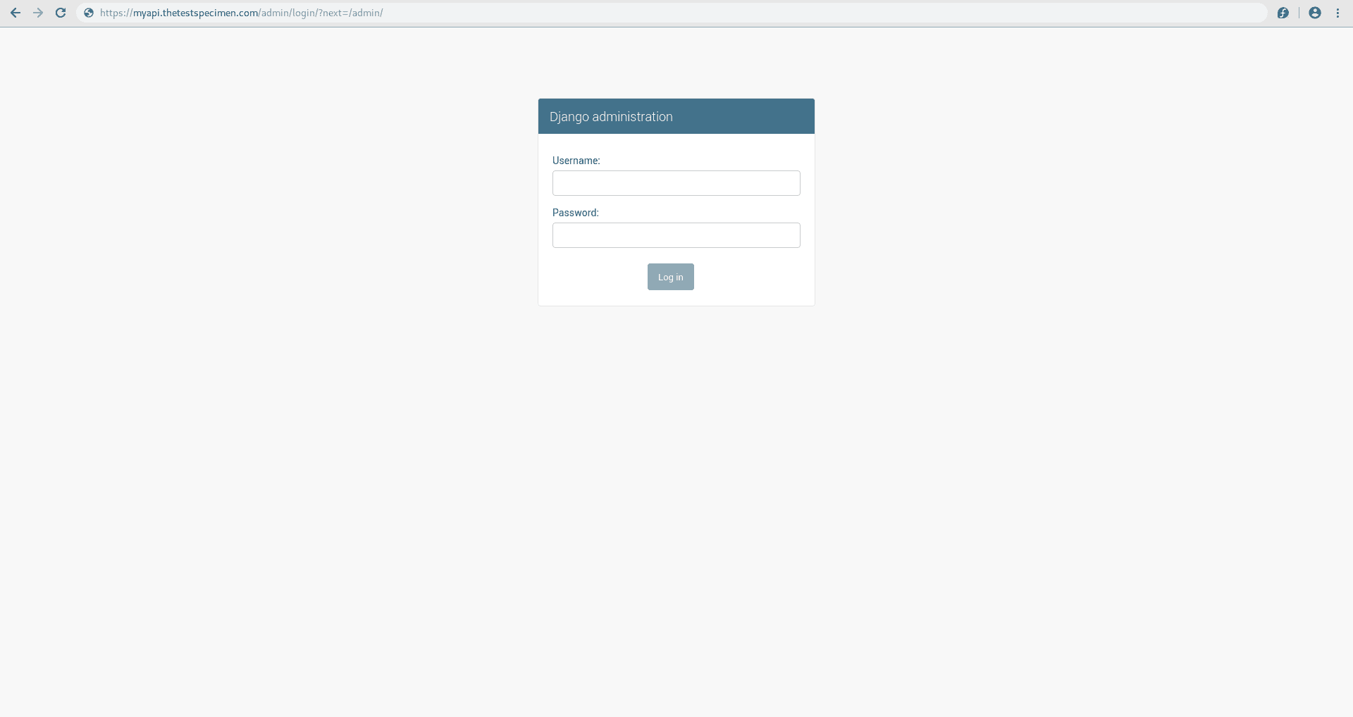 Django rest framework admin login screen